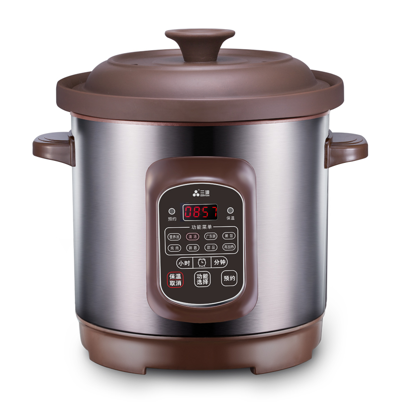 三源（SANYUAN） 紫砂电炖锅 TGD40-SA11紫砂锅煲汤锅按键电脑式煲粥炖汤直炖4L容量  灰色  