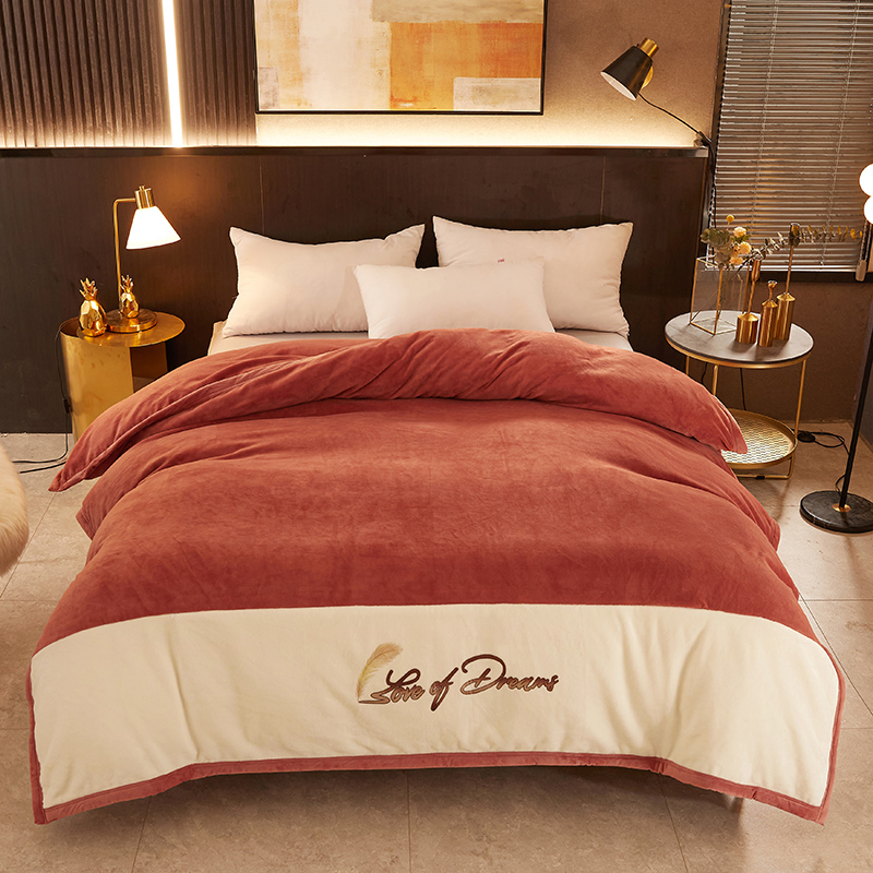 啄木鸟 PLOVER 家纺 超级牛奶绒四件套 豆沙 ZMN-NNR-01  豆沙色  