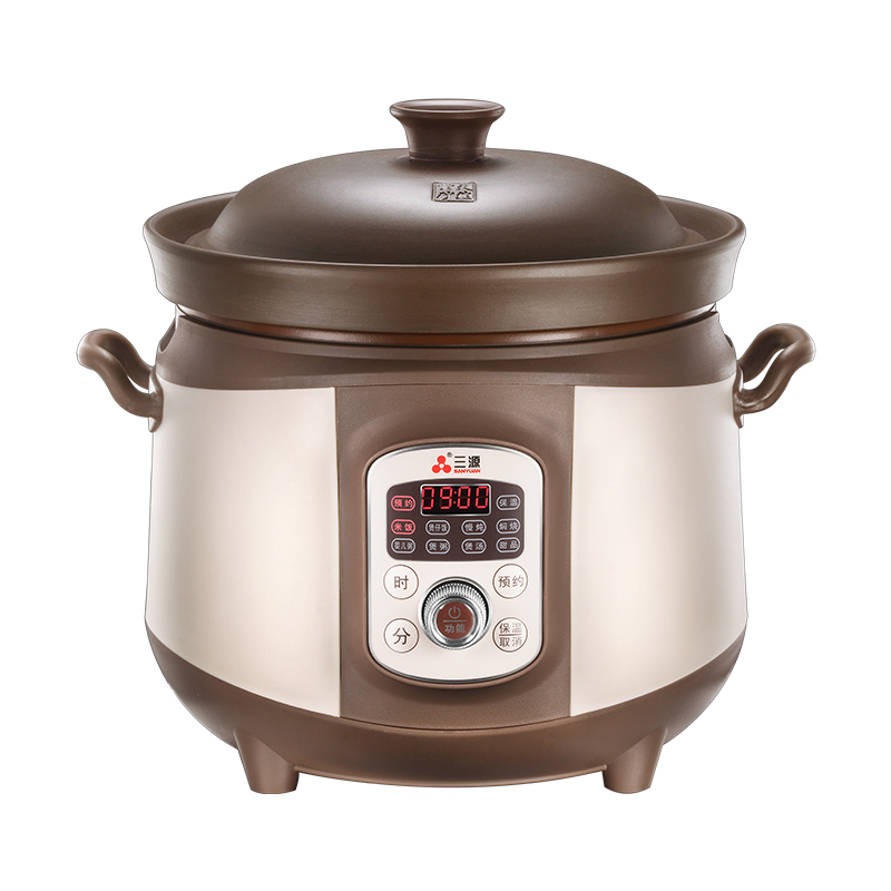 三源（SANYUAN） 紫砂电饭锅CFXB40PC-A21加厚陶瓷4L内胆电饭煲煮汤煲粥预约旋钮操作  咖啡色  