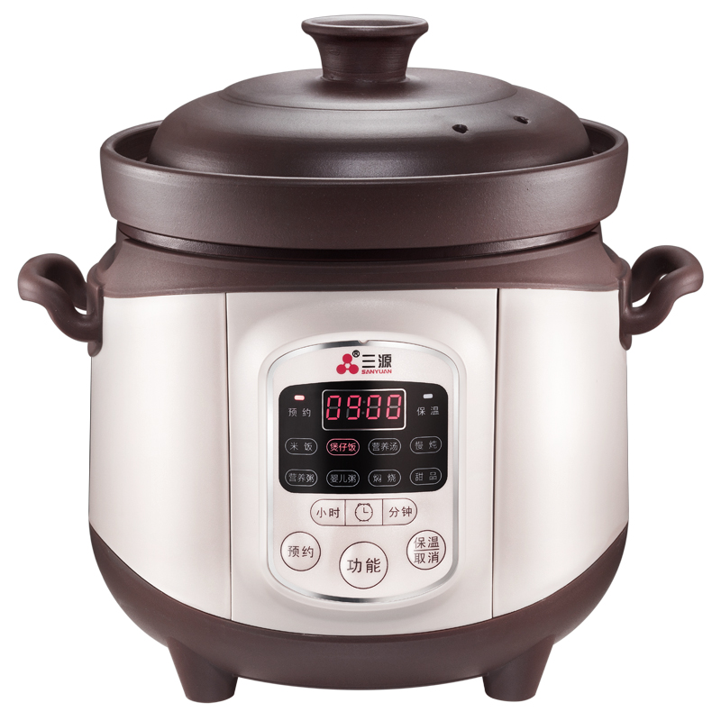 三源（SANYUAN） 紫砂电饭锅XYDFG20PC-A12加厚陶瓷2L内胆电饭煲煮汤煲粥预约按键操作  米白色  
