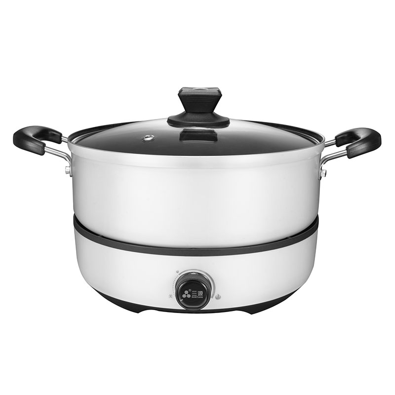 三源（SANYUAN） 电火锅HG160-A10电用火锅不粘锅分体式易清洗大容量火锅  米白色  