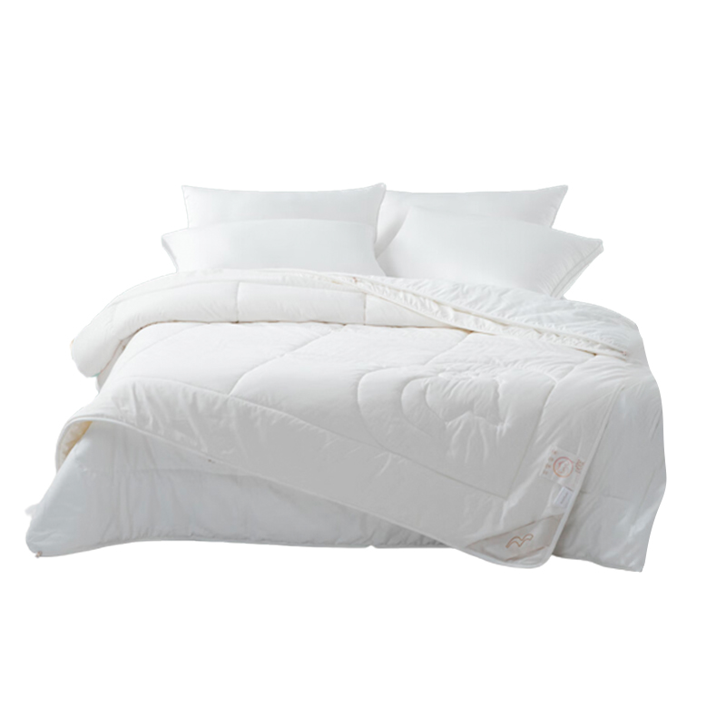 水星家纺 澳毛柔丝二合一子母被 雅克 200X230cm 纯色 白色（单位：床）