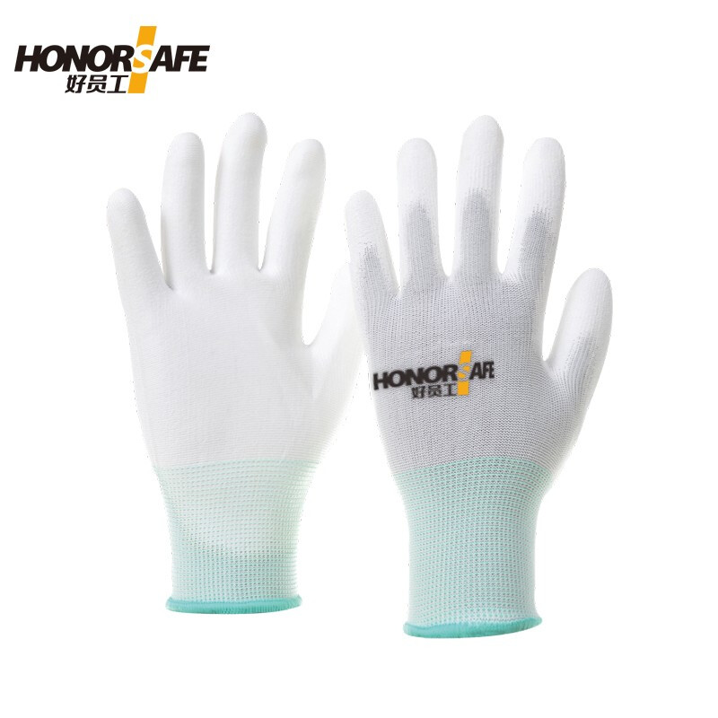 好员工 T501-M 10付/打 300付/箱 PU浸胶手套 白(单位:打) 白色