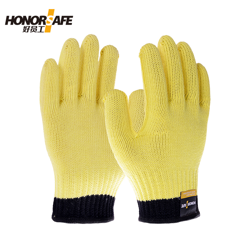 好员工 FX100 芳纶防切割劳保手套 5副 黄色