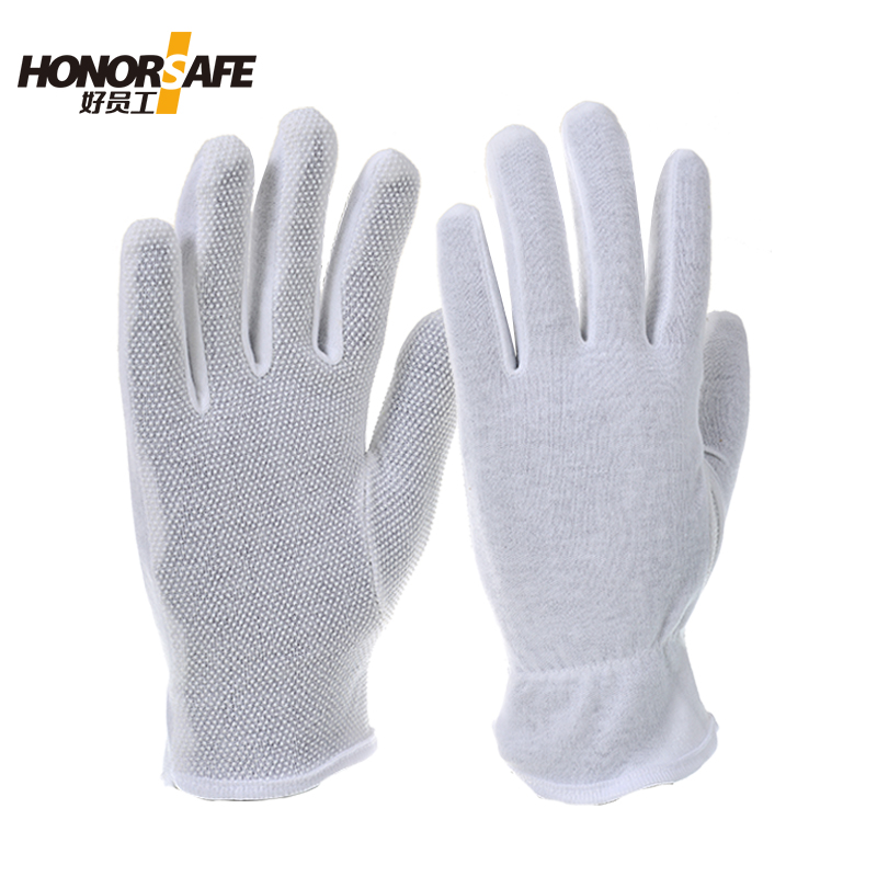 好员工 801 13针棉布滴塑点珠劳保手套 12副/打 灰色