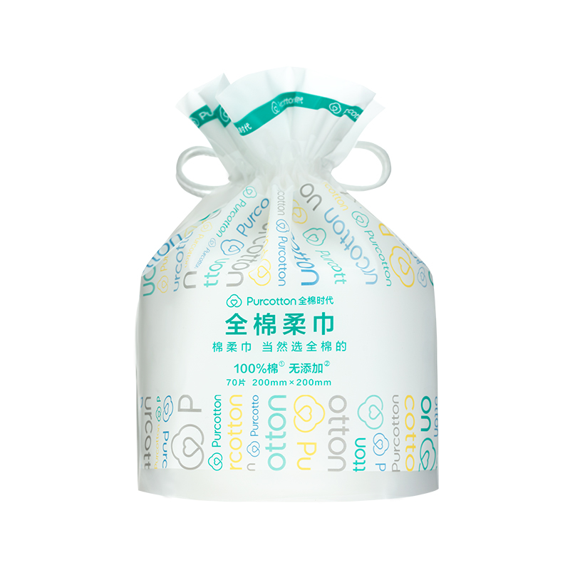 全棉时代全棉柔巾 卷装45g平纹 200mm*200mm 70片/袋 本白色
