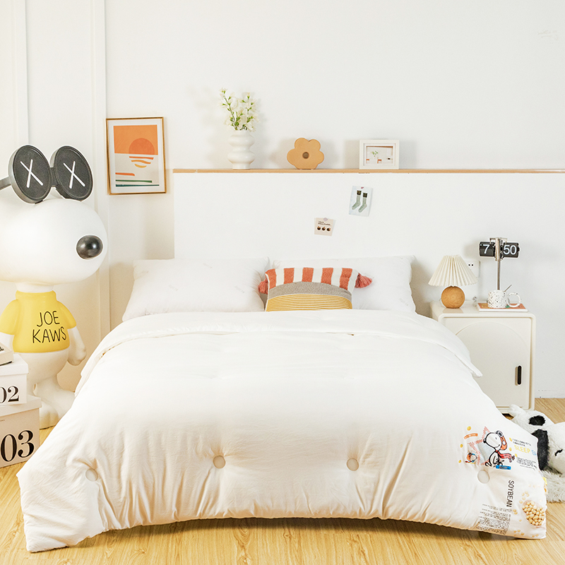 史努比SNOOPY 亲肤棉大豆四季被SNB07-4  白色  