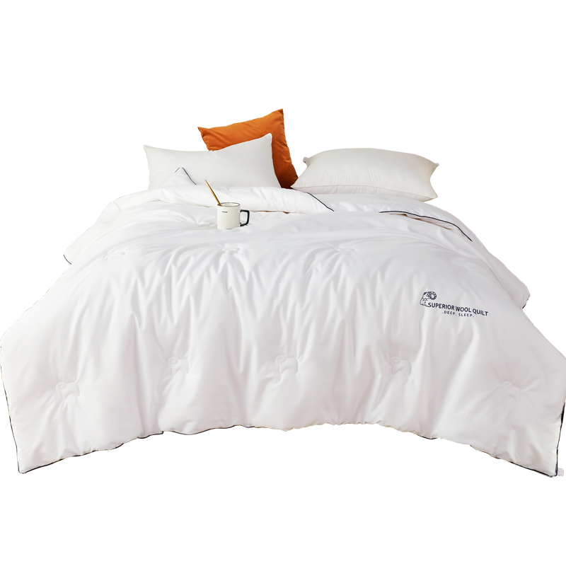 多喜爱-曼特尔舒适羊毛冬被203*229cm 条 白色