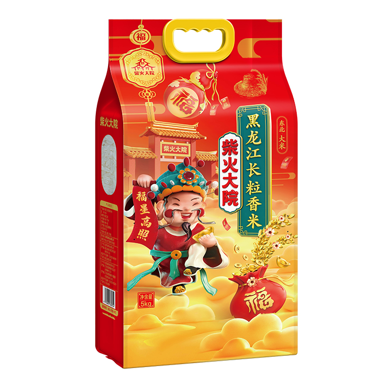 柴火大院 大米 黑龙江长粒香 5kg 红色（单位：袋）