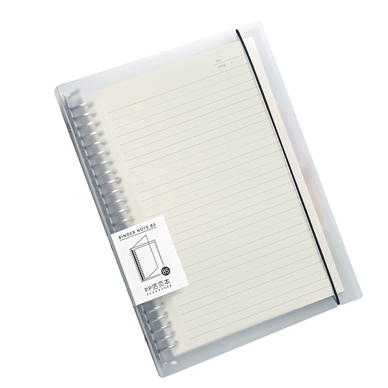 三年二班A4/60张30孔方格网格笔记本子不硌手活页本加厚可拆卸外壳学生文具记事错题本 A4方格白色 透明白