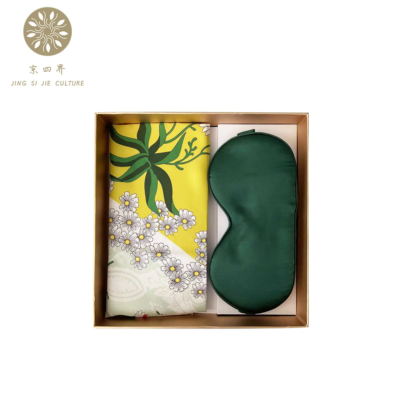 京四界&middot;丝巾&眼罩套装JSJA3-003  红色/白色  