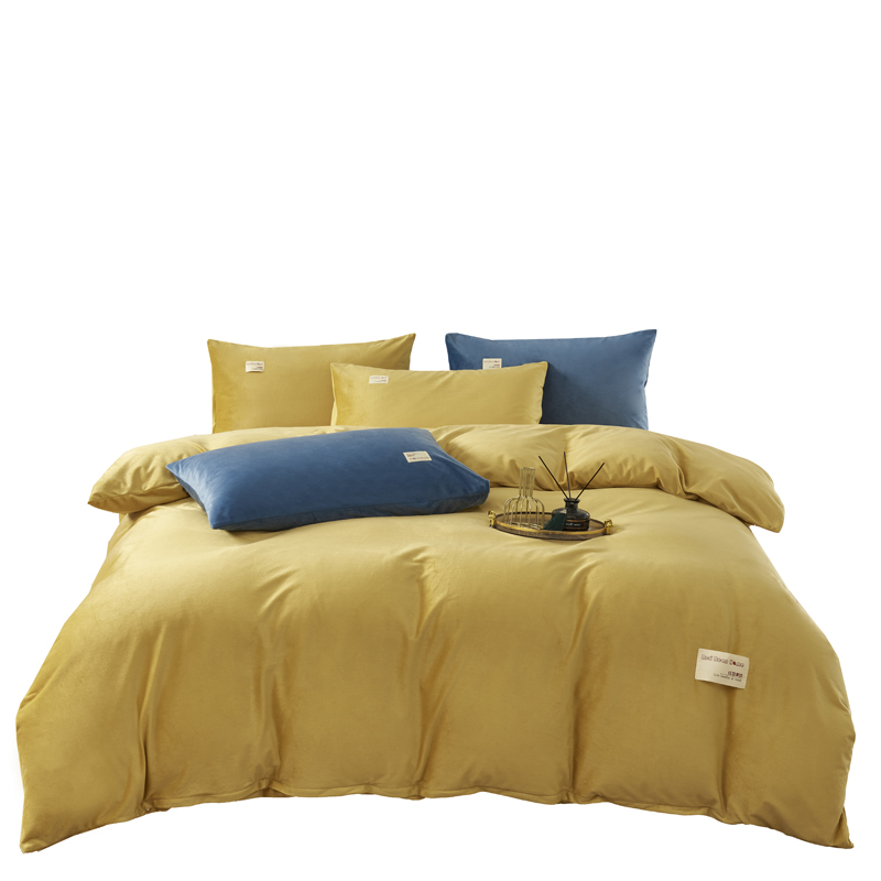 红豆家纺 红豆绒件套HDJ-2206/200*230CM 奶茶杏 纯色