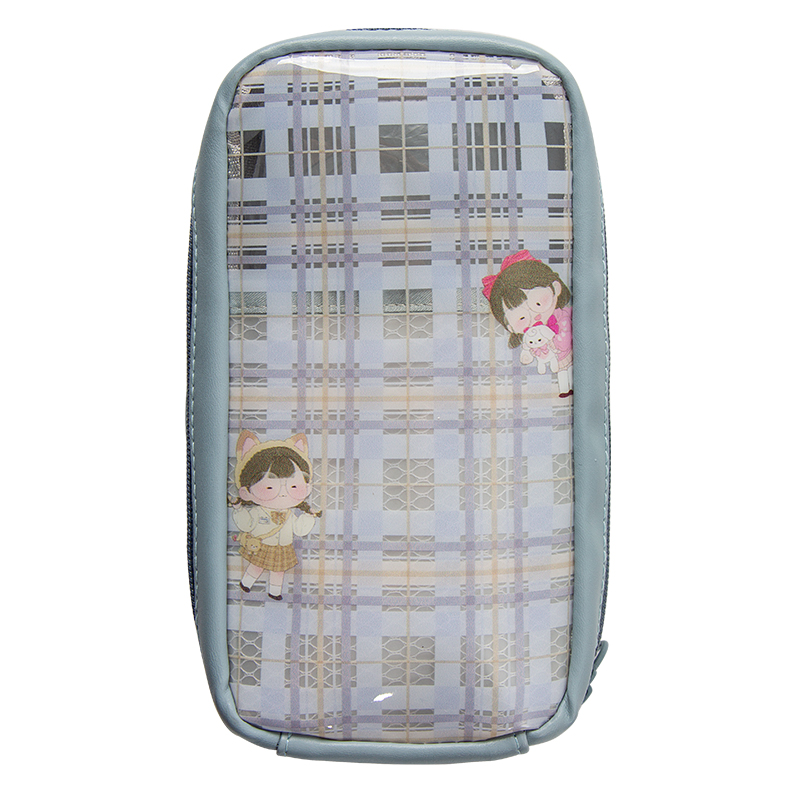 三年二班麻球MQ 多层大容量笔袋学生风帆布文具多功能铅笔盒日系可爱少女文具袋 筝筝纸鸢/个 筝筝纸鸢（绿色）