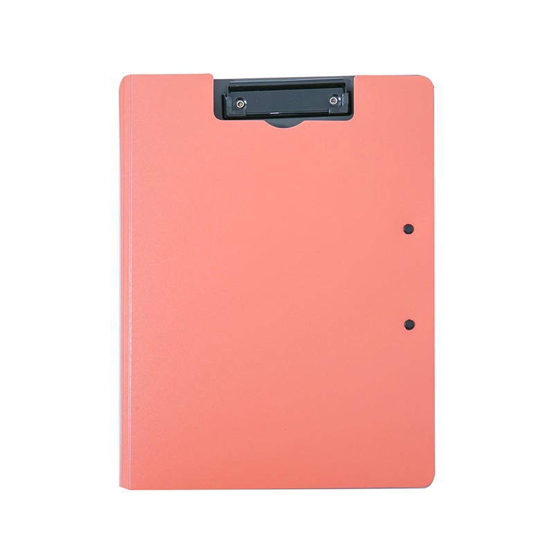 三年二班A4文件夹板夹莫兰迪色系学生卷子收纳夹商务办公用品会议夹书写垫板文具夹子 珊瑚粉-双夹