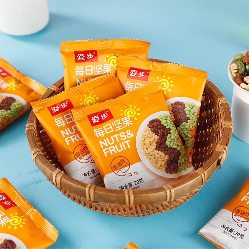爱步休闲零食每日坚果20克*20袋  红色  