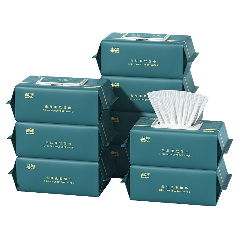 蓝漂亲肤柔软湿巾7包装改版（绿叶）  LP-36464蓝漂亲肤柔软湿巾7包装改  