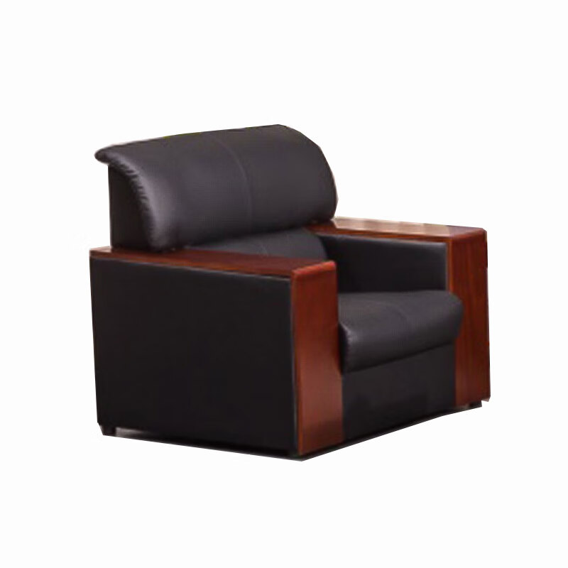 齐初（qichu）办公沙发商务办公接待会客沙发单人位黑色  曜石黑  