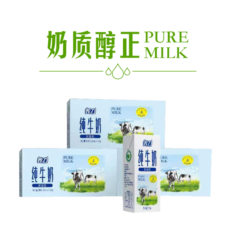 养力纯牛奶石埠乳业家庭装儿童青少年营养早餐200ml*10盒*3箱    