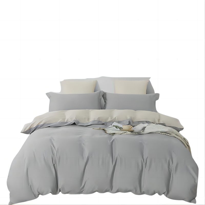 路易卡罗（LOUIS.KELLOG）简约纯棉四件套 夜灰 LK-6338  灰色  初见