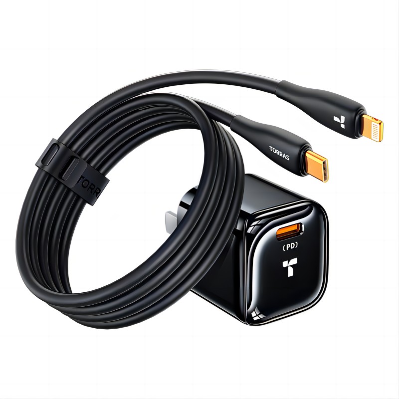 图拉斯TORRAS  T17旅行充电器带1.68米悦芯Lite线 （单位：个） 黑色