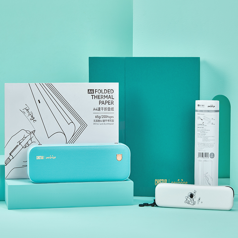 神州云科 晨星｜爱立熊 A4 MlNI打印机礼盒款 错题打印机 中小学生错题整理 作业试卷照片家用打印热敏打印  蒂夫尼蓝  