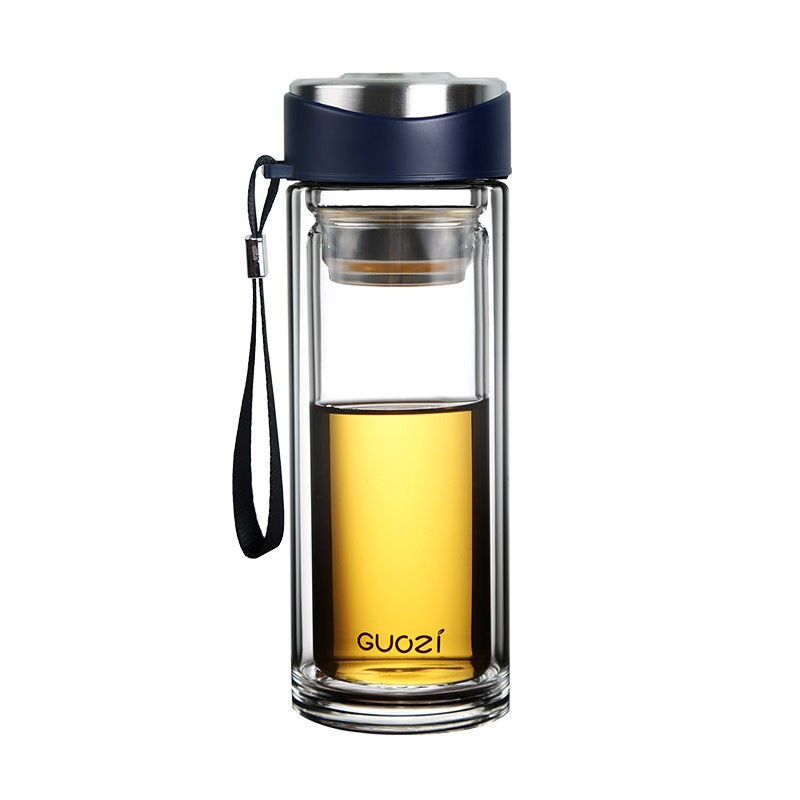 果兹（GUOZI）玻璃杯GZ-S18 悦动双层杯300ml（单位：个） 蓝色