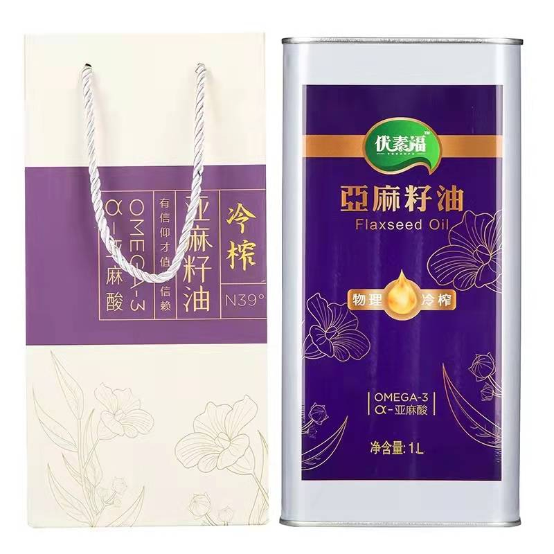 优素福冷榨亚麻籽油 Y003 1L（单位：盒）  蓝色  