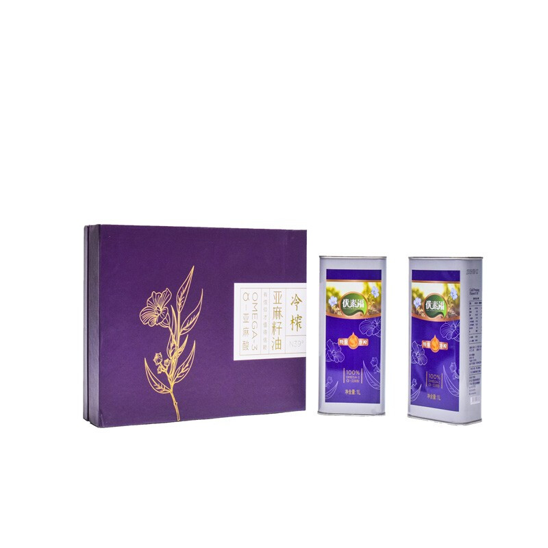 优素福冷榨亚麻籽油礼盒 Y007 1L*2 (单位：盒）  蓝色  