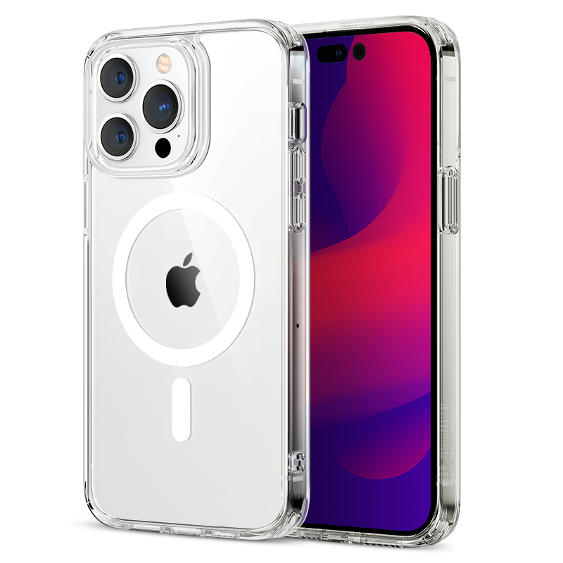 ESR亿色【磁吸充电】 iPhone 14 Plus 磁电手机壳Magsafe全包围气囊防摔手机壳透明超薄强吸力网红手机壳76.52*150.11mm/件 透明