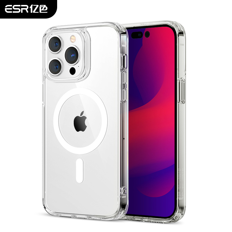 ESR亿色【磁吸充电】 iPhone 14Pro Max手机壳Magsafe全包围气囊防摔手机壳透明超薄强吸力网红手机壳76.52*150.11mm /件 透明