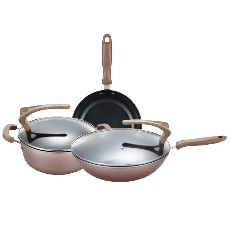 艾博菲   金色港湾锅具三件套   71969   32CM炒锅+24CM汤锅+24煎锅  套  自然色  