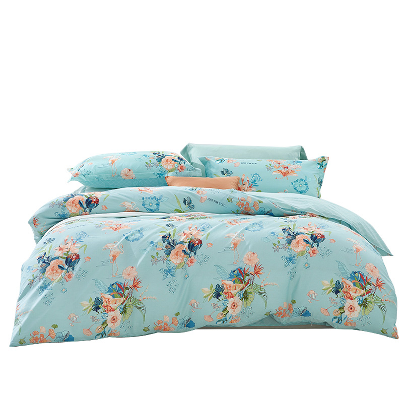 富安娜纯棉四件套-花意轻尘（单位：套） 绿色