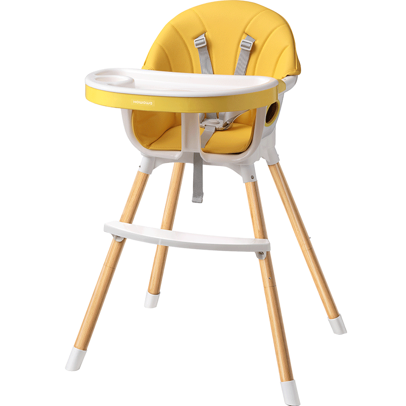 好娃娃宝宝餐椅儿童吃饭座椅多功能折叠宜婴儿餐桌椅家用学坐椅子H8842  鹅仔黄  