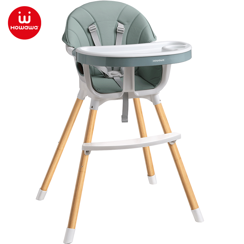 好娃娃宝宝餐椅儿童吃饭座椅多功能折叠宜婴儿餐桌椅家用学坐椅子H8842  柠绿色  