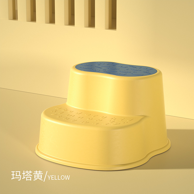 好娃娃儿童垫脚凳子宝宝洗手洗脸台阶踩脚凳脚踏凳脚踩防滑小板凳H8846  鹅仔黄  
