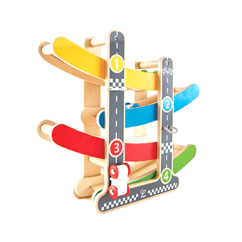 Hape轨道车玩具_趣味滑翔车木质多层溜溜车惯性滑行（单位：套） E0438