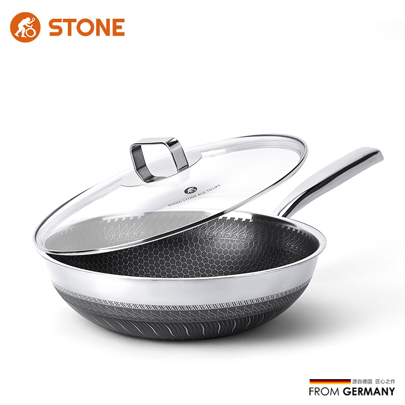 司顿蜂巢不锈钢不粘炒锅STH2207（单位：个） 不锈钢色