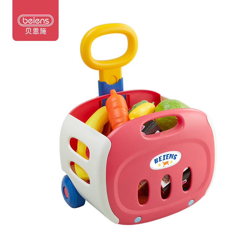 贝恩施儿童玩具水果蔬菜购物手推车仿真过家家厨房玩具（单位：套） M1299