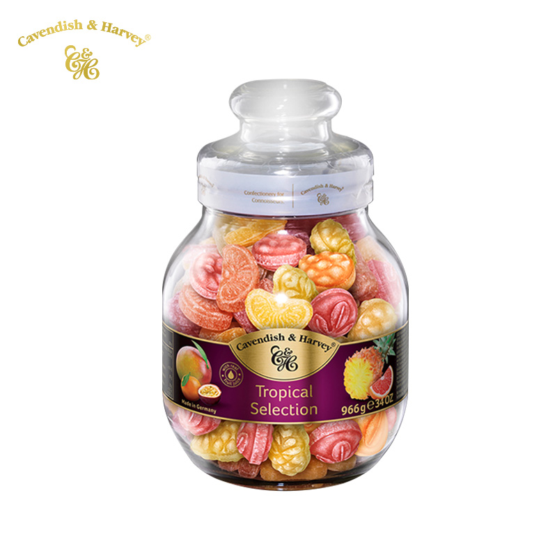 嘉云热带杂果味糖966g  透明  