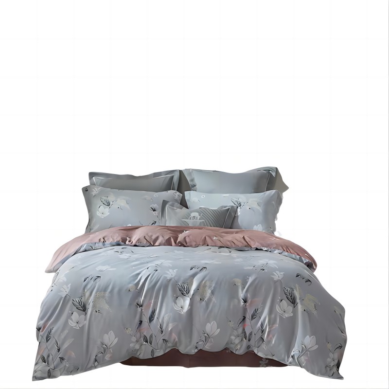 梦洁家纺 床品四件套 邂逅花海 200*230cm 床上用品四件套 被罩 枕套 床单 梦洁四件套  珍珠灰  