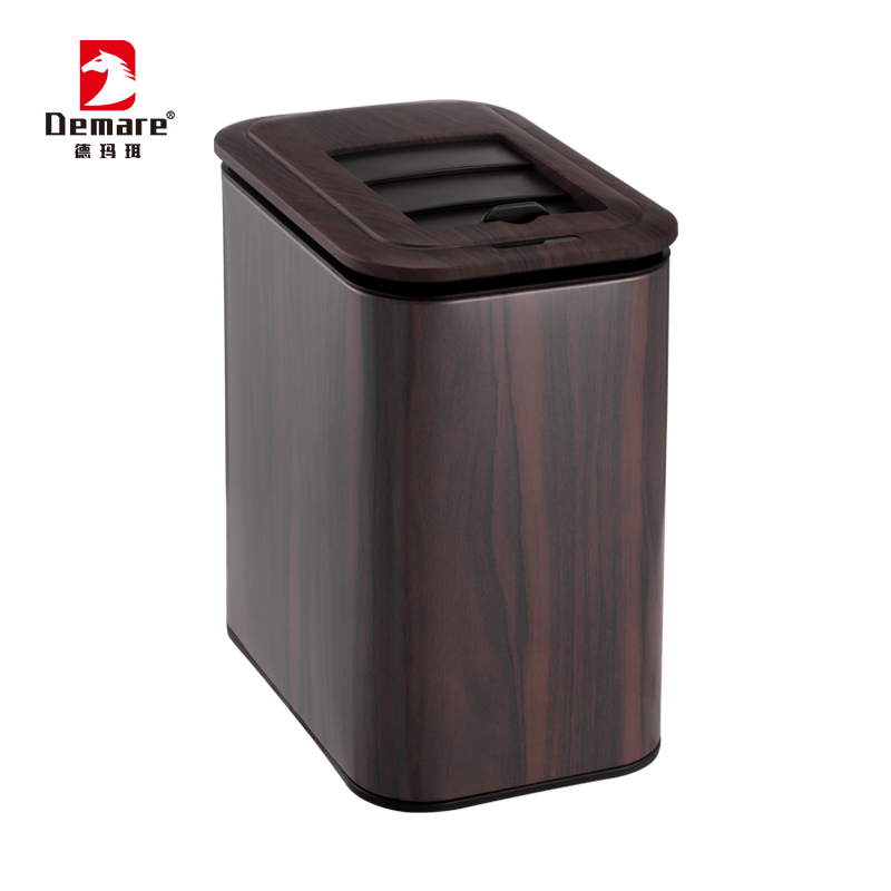 德玛珥DEMARE 智能感应金属垃圾桶DEM-LJT04  木色  