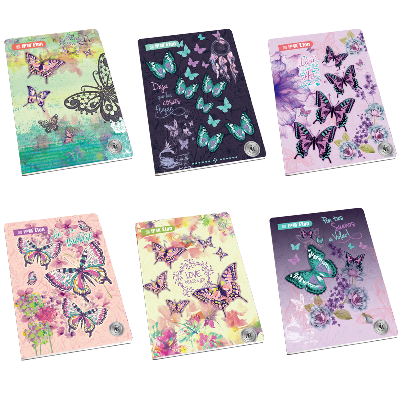 伊顿 蝶舞骑马钉单线本 B5 40页（西藏不发货）  24本装颜色随机  