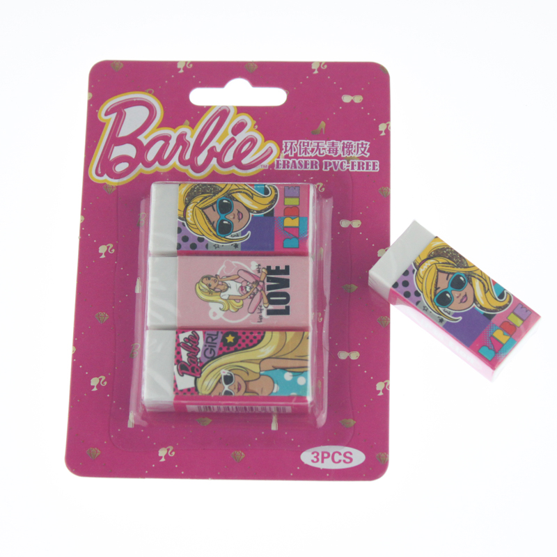 伊顿 芭比环保橡皮 3pcs（西藏不发货）  3块24卡装  