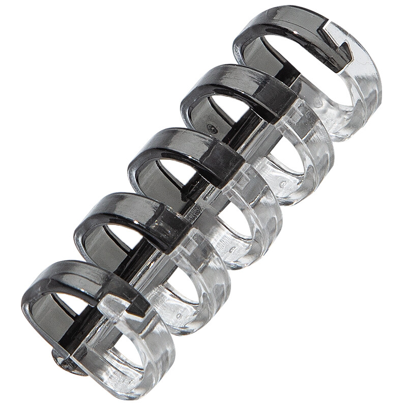 三年二班DIY活页环自制笔记本本子活页胶圈可拆卸外壳线圈学生装订夹子文具办公用品开合器糖果色系/套 糖果色系-黑+白（5个装）