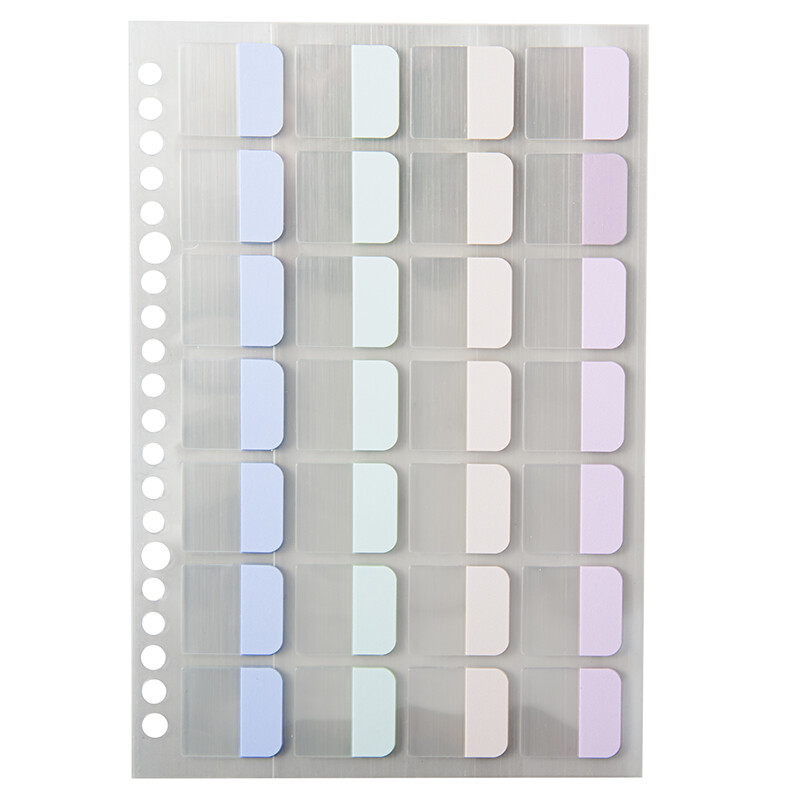 三年二班 A5/280枚活页本纸质活页索引贴 学生用小条可书写便签纸分类记号贴标签贴 A5套装（10张/包）