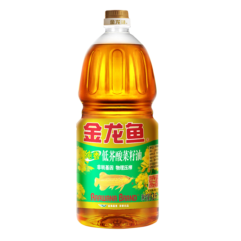金龙鱼纯香低芥酸菜籽油1.8L(非转基因/物理压榨)  金色  