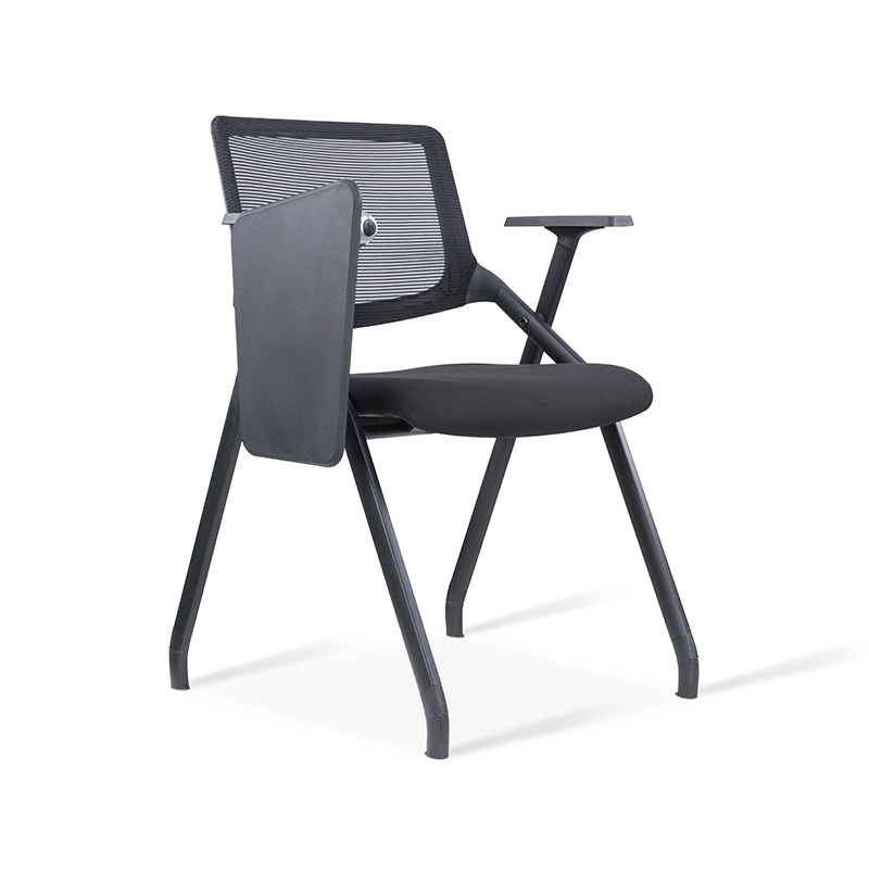 企诺 固定脚培训椅会议椅职员椅办公室洽谈椅带写字板黑色带写字板 BGY-164 黑色