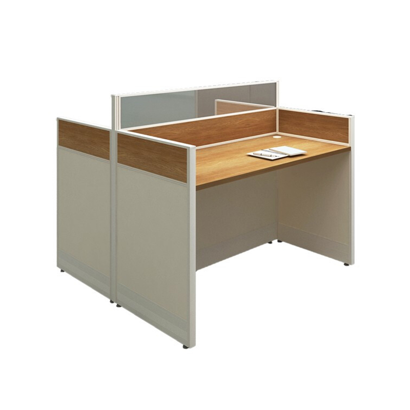 企诺 现代简约电脑桌办公桌屏风卡位双人位 QND2bYP-Z1212OX 原木色