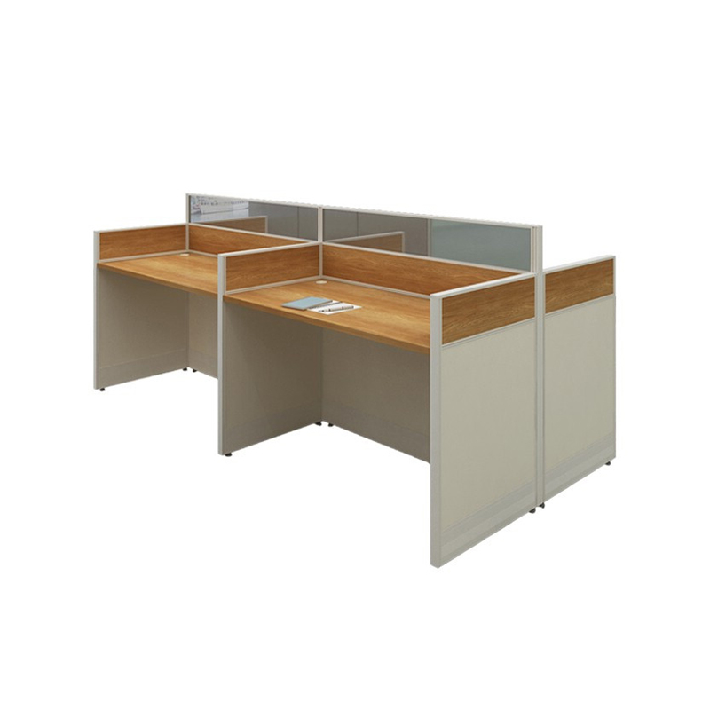 企诺 现代简约电脑桌办公桌屏风卡位四人位 QND2bYP-Z2412OX 原木色