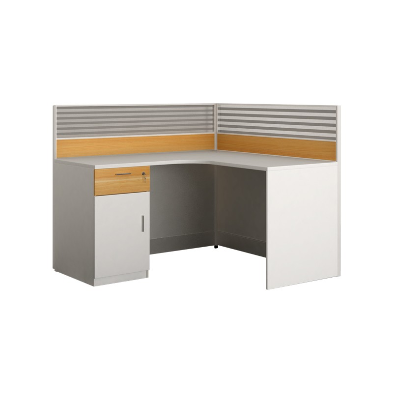 企诺 L形屏风卡位单人位 QND2bYP-L1616带柜J 榉木色